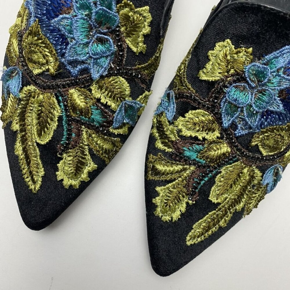 JEFFREY CAMPBELL Claes Applique Velvet Mules Size 8.5 - Picture 2 of 7